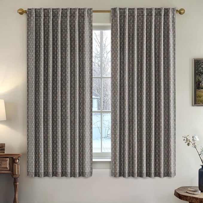 MIULEE Decorative Back Tab Linen Curtains - Image 2