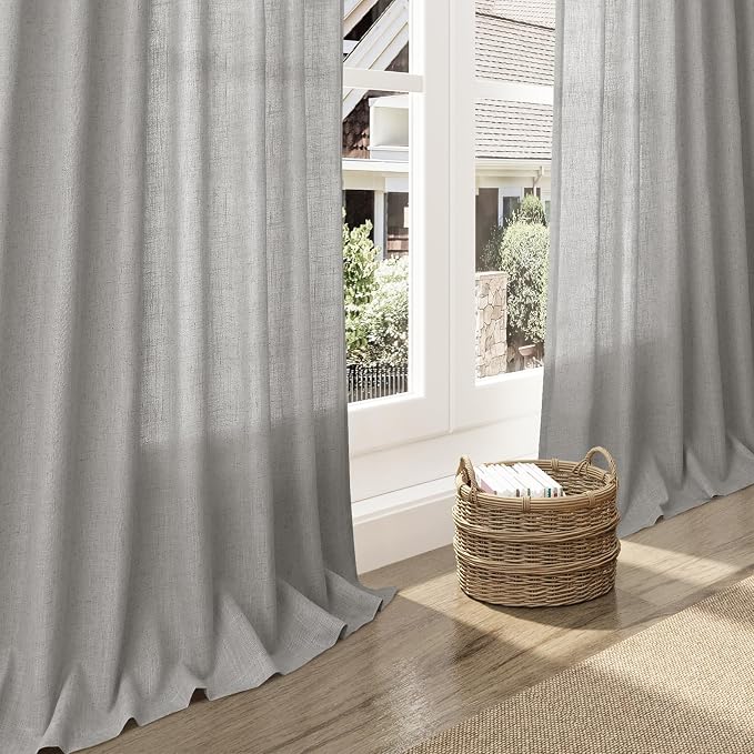 Light Gray Linen Curtains 72 Inches Long - Image 5