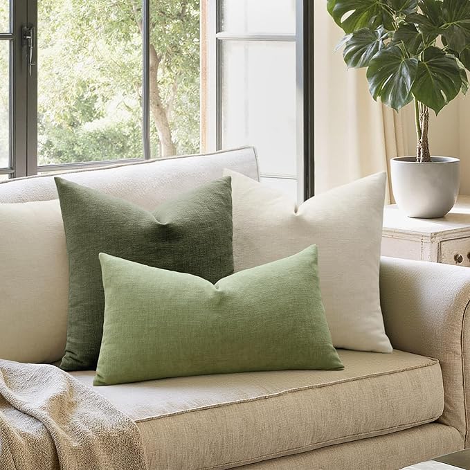 MIULEE Olive Green Couch Pillow Covers 18x18 Inch - Image 3