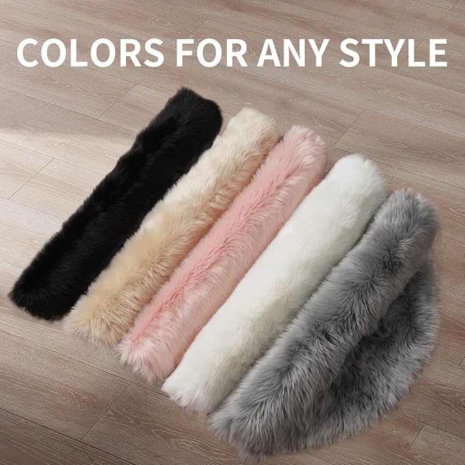 Small Faux Fur Rug 2x4 ft Ultra Soft Sheepskin Rugs Chair Sofa Cover Seat Pad - Image 9