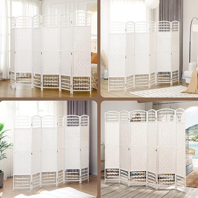 HOMCOM 6 Panel Room Divider, Folding Privacy Screen, 5.6' Room Separator - Image 6