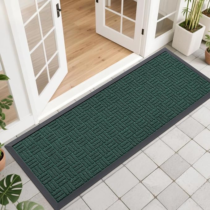 OLANLY Front Door Mat Outside Entrance 47x17, Heavy Duty Sturdy Natural Rubber by OLANLY