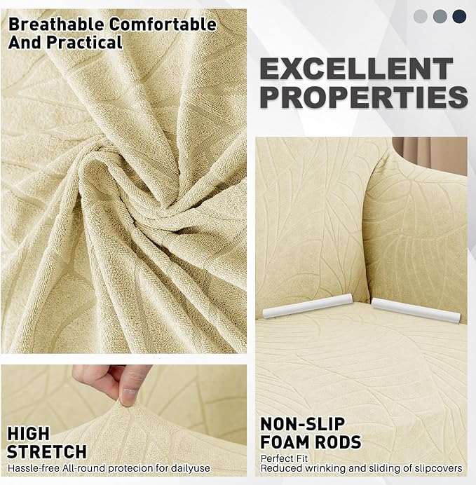 YEMYHOM Couch Cover Latest Jacquard Design High Stretch Extra Large Sofa Covers - Image 3