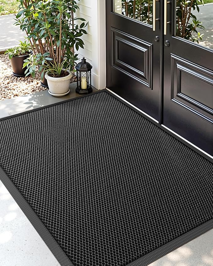 DEXI Front Door Mat Outside Entrance, 3x5 Welcome Entryway Doormat Dirt Trapper by DEXI