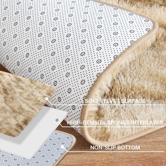 Merelax Area Rugs for Living Room Bedroom, Machine Washable 4x6 Feet Soft - Image 5