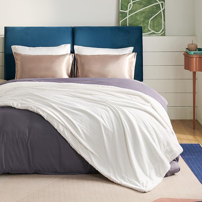 Bedsure GentleSoft Sherpa Fleece Blankets King Size - Image 3