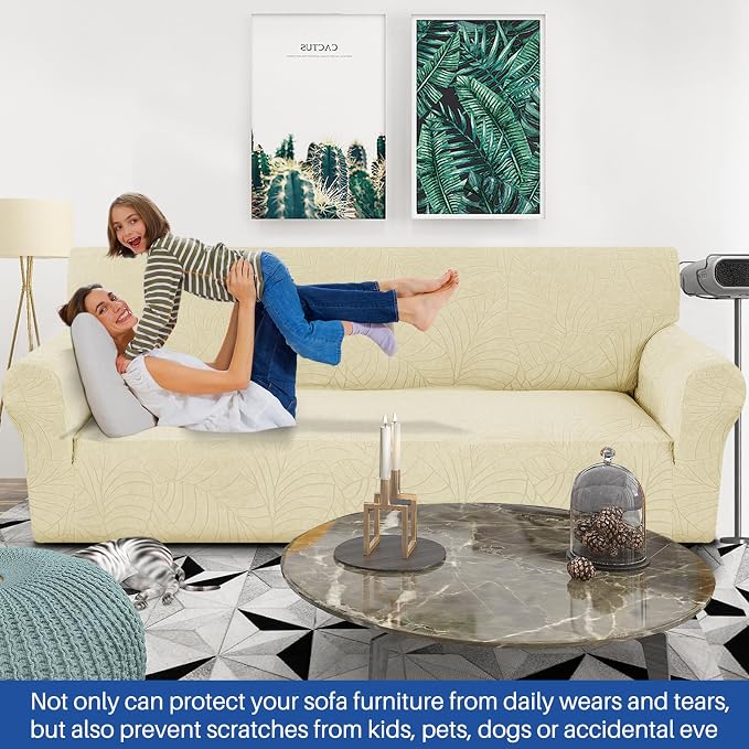 YEMYHOM Couch Cover Latest Jacquard Design High Stretch Extra Large Sofa Covers - Image 2