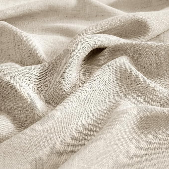 MIULEE Beige Linen Curtains 96 Inches Long 2 Panels - Image 4