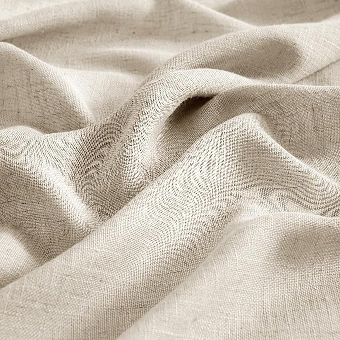 MIULEE Beige Linen Curtains 63 Inch Length 2 Panels - Image 4