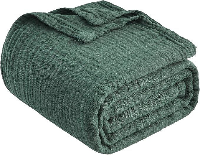 EMME Cotton Muslin Large Throw Blanket Couch Breathable Gauze Blanket Soft - Image 8