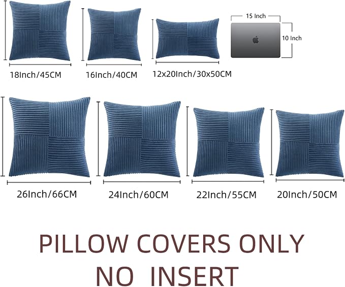 Fancy Homi 2 Packs Dusty Blue Decorative Throw Pillow Covers 18x18 Inch - Image 7