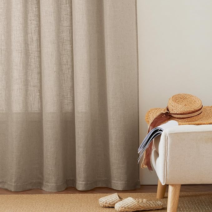 RYB HOME Extra Long Linen Curtains - Image 6