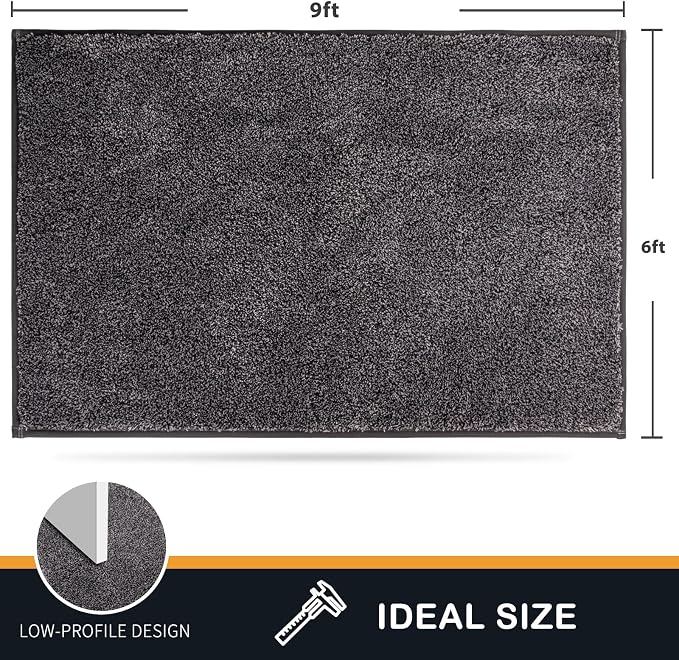 PURRUGS Easy Care Area Rug 6ft x 9ft, Non-Slip Washable Entryway Rug, Stain - Image 2