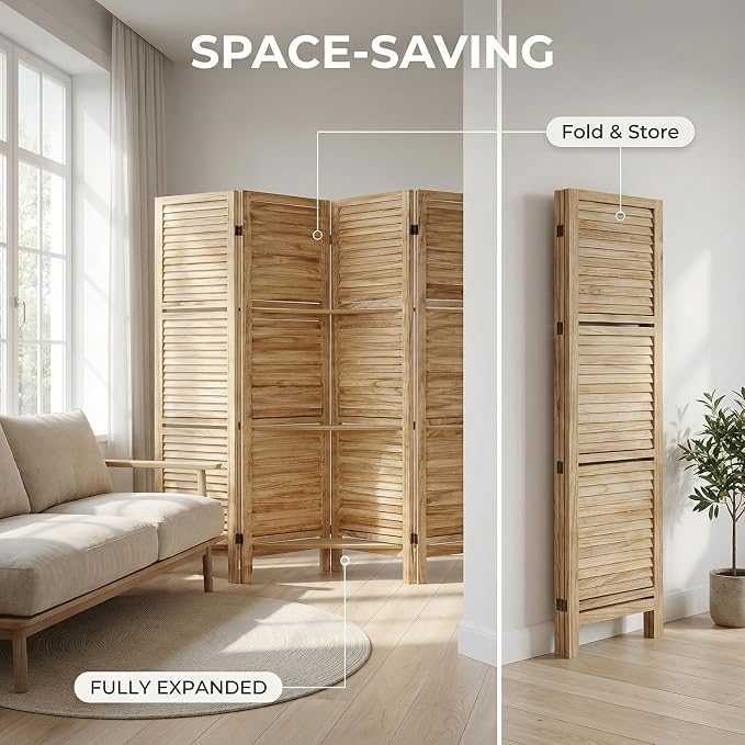 Bluecat 4 Panel Folding Room Divider - Image 5