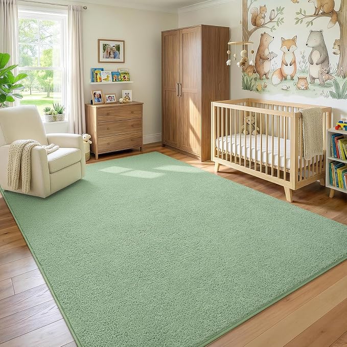 Soft Rugs for Living Room 4x6 Light Green, Modern Area Rug for Bedroom Nursery - Image 3