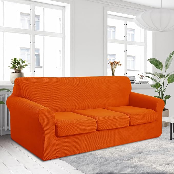 U-NICE HOME 4 Pieces Oversized Stretch Couch Cover Sofa Cover Washable Slipcover - Image 2