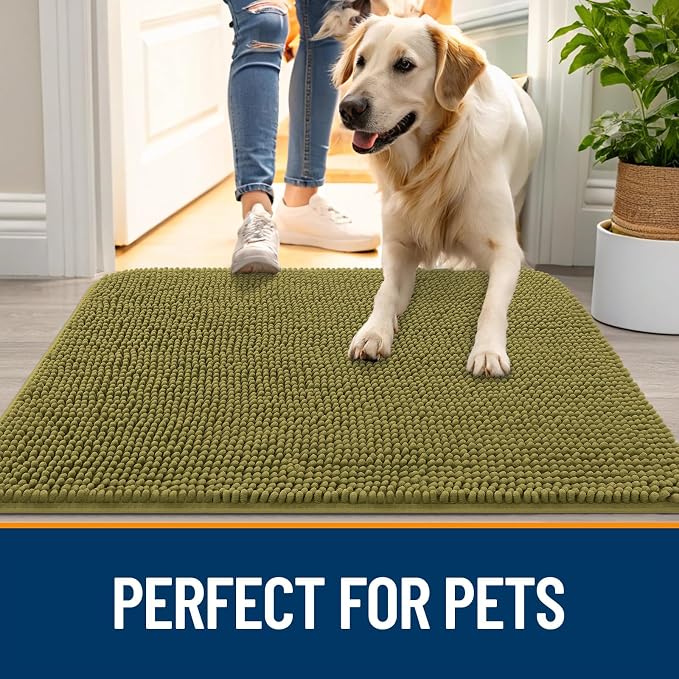 OLANLY Dog Door Mat for Muddy Paws 40x32, Absorbs Moisture and Dirt, Absorbent - Image 6