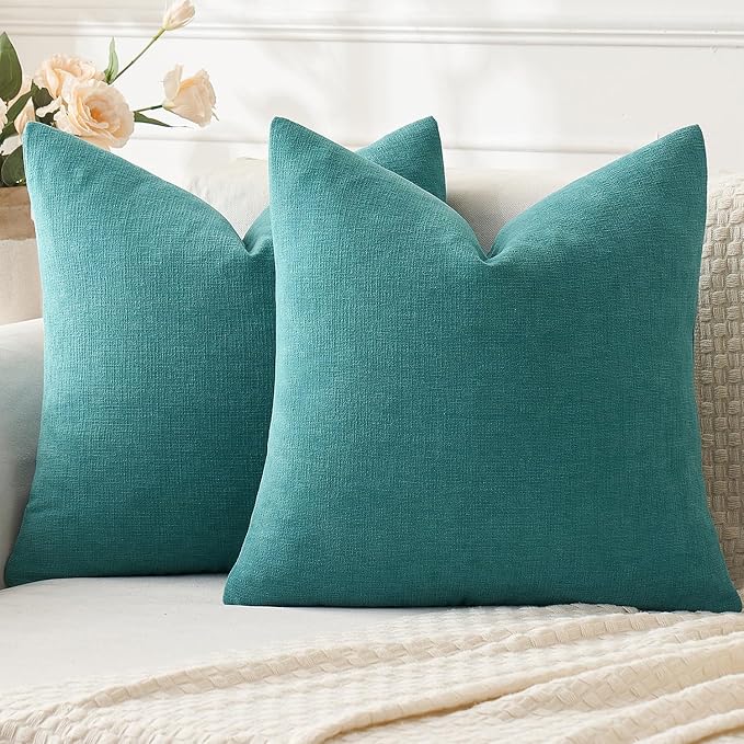 MIULEE Teal Couch Pillow Covers 20x20 Inch by MIULEE