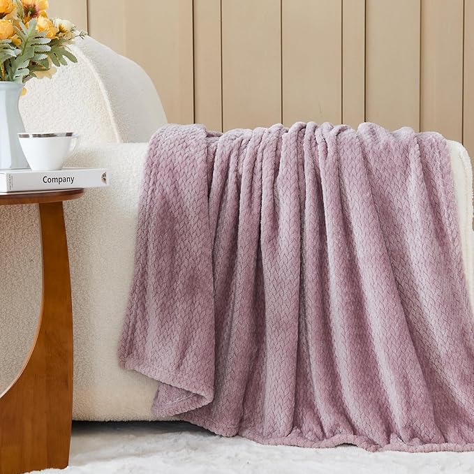 NEWCOSPLAY Super Soft King Blanket Light Purple Premium Silky Flannel Fleece - Image 9