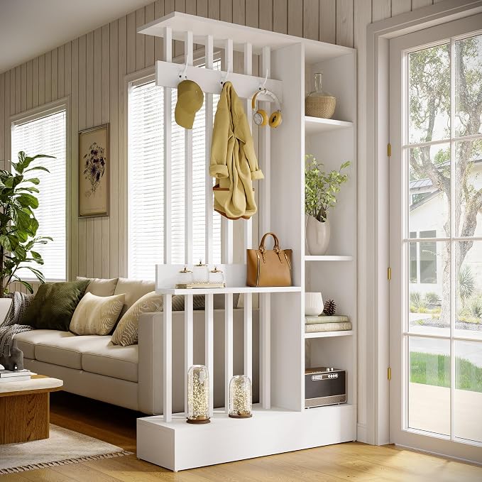 Tribesigns Wall Room Divider, Wood Freestanding Room Divider Bookcase - Image 4