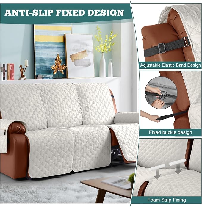 Ruaozz Waterproof Recliner Couch Covers, Sofa Slipcovers Washable 1-Piece - Image 6