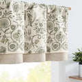 jinchan Linen Valance Kitchen Curtain Pack of 2 Double Layer 18 Inch by JINCHAN