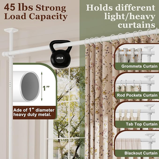 Goovilla Room Divider for Room Separation, Tension Curtain Rods No Drilling - Image 5