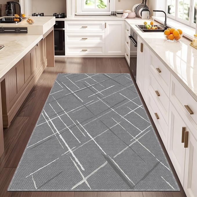 3x5 Area Rug Washable Entryway Rug Non Slip Modern Tear and Stain Resistance No - Image 2