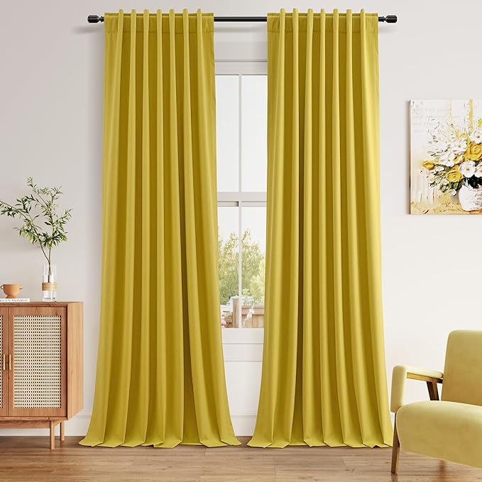 Guken 100% Blackout Curtains 96 Inch Length 2 Panels Set by Guken