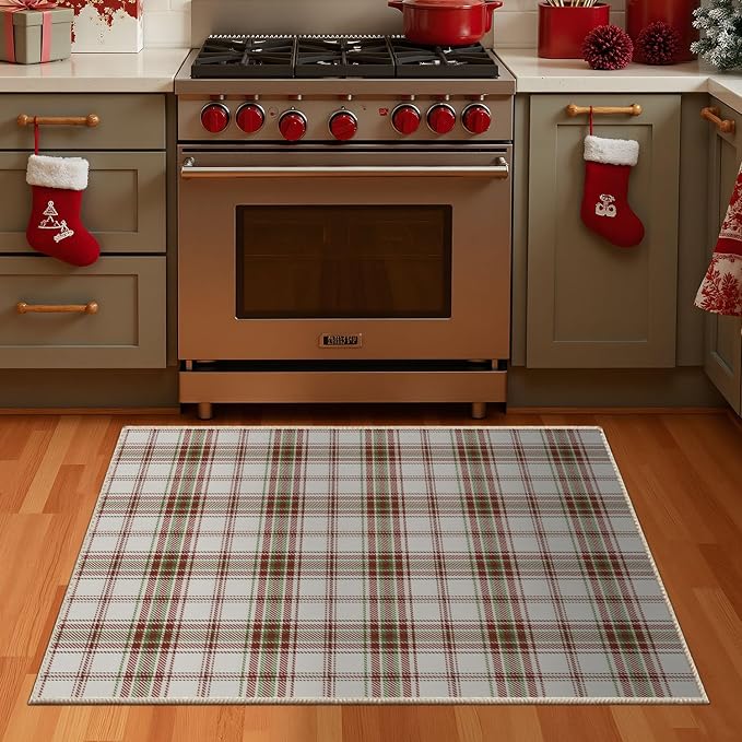 Rugxara Christmas Rug for Entryway Bathroom, 2x3 Kitchen Rug Washable Christmas - Image 3