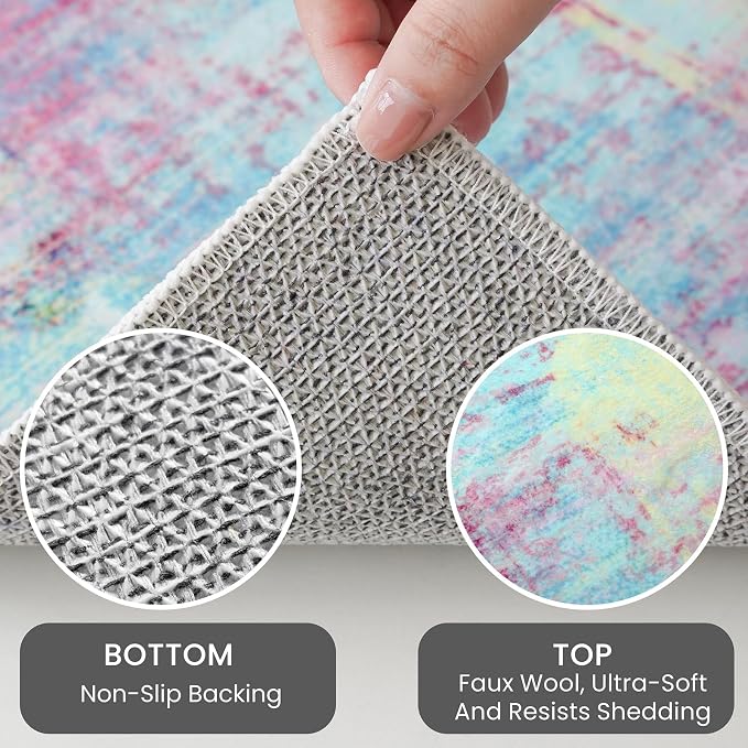 IOHOUZE Abstract Runner Rug 3x8 Ft Washable Runners - Image 4