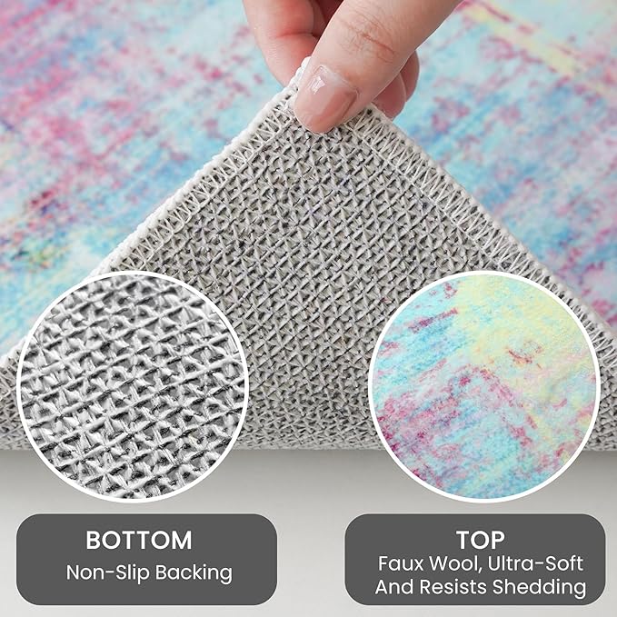 IOHOUZE Abstract Runner Rug 2x10 Ft Washable Runners - Image 4