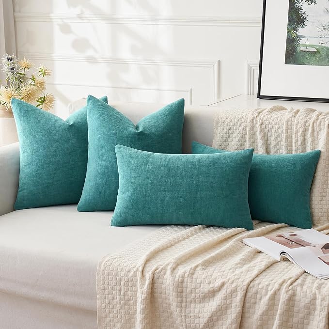 MIULEE Teal Couch Pillow Covers 16x16 Inch - Image 2