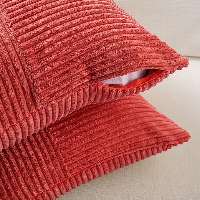 Fancy Homi 2 Packs Red Euro Decorative Throw Pillow Covers 26x26 Inch - Image 4