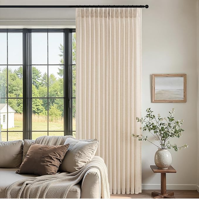 100 Inches Long Pinch Pleated Semi Sheer Curtains - Image 5