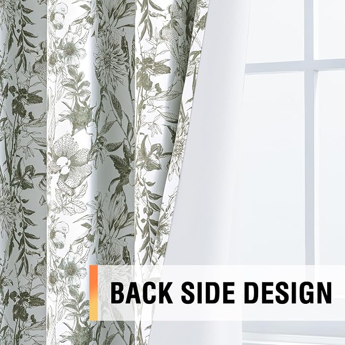 H.VERSAILTEX Blackout Curtains 63 Inch Length 2 Panels Set Floral Print Curtain - Image 5