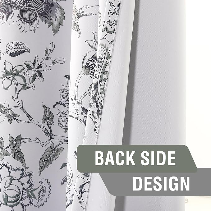 H.VERSAILTEX Blackout Curtains 108 Inch Length 2 Panels Set Floral Print - Image 6