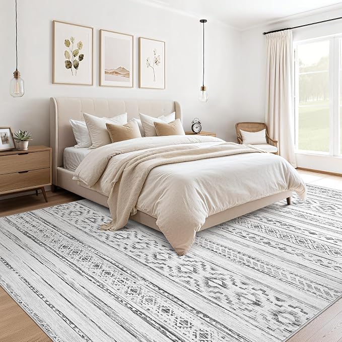 cotiled 7x9 Area Rug Living Room: Washable Boho Rugs - Image 2
