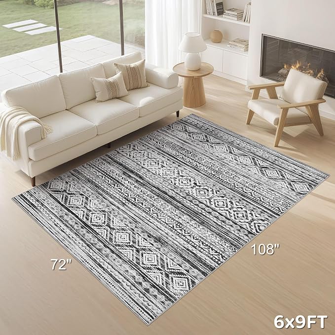 cotiled 6x9 Area Rug Living Room: Washable Boho Rugs - Image 9