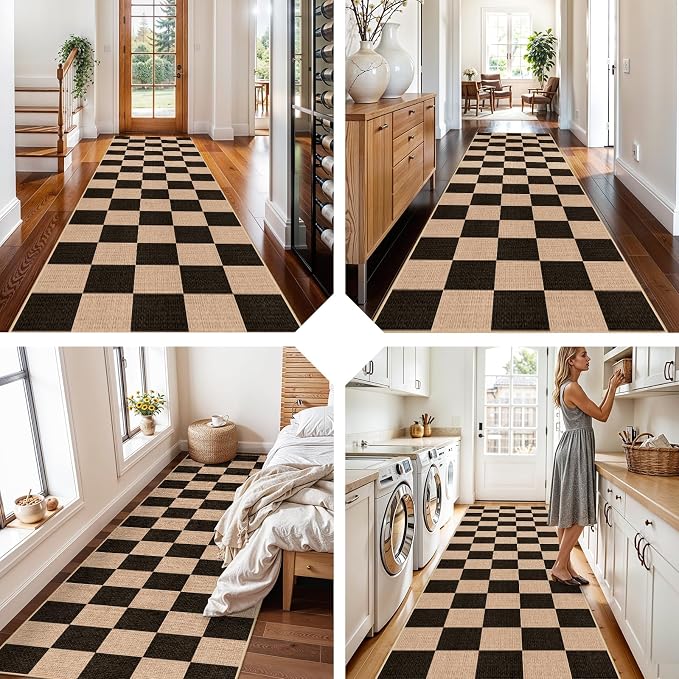 3x10 Runner Rug for Hallways: Washable Non Slip Kitchen Extra Long Jute Runners - Image 4