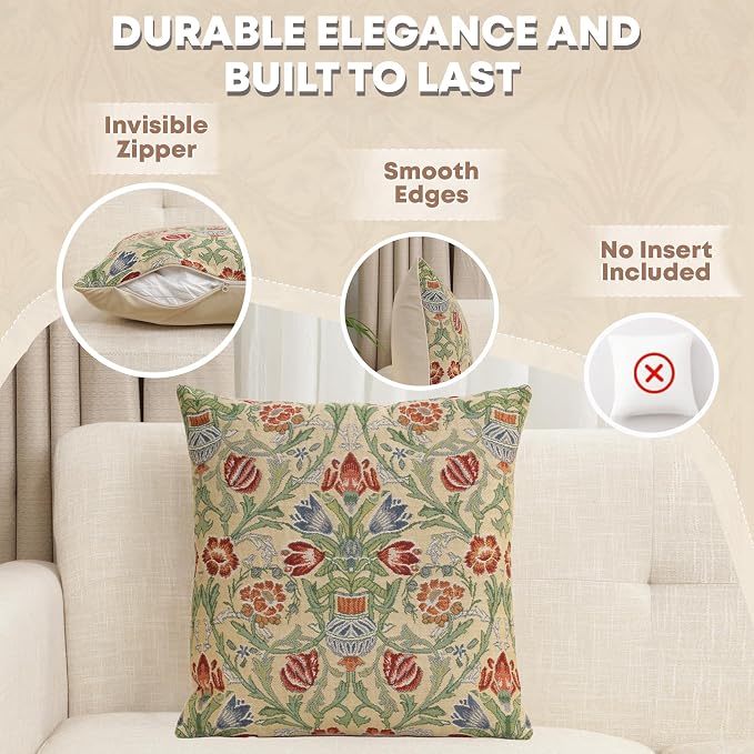 Charlotte Home Furnishings Throw Pillow Covers 16x16 in Single Stem Decorative - Image 2