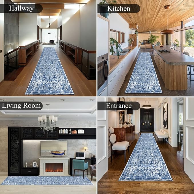 Vaukki Hallway Runner Rug, Vintage Shaggy Soft Laundry Rug Runner, Non Slip - Image 3