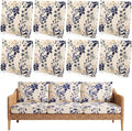Tegeme 8 Pcs Stretch Printed Sofa Cushion Covers Outdoor Floral Couch Covers by Tegeme