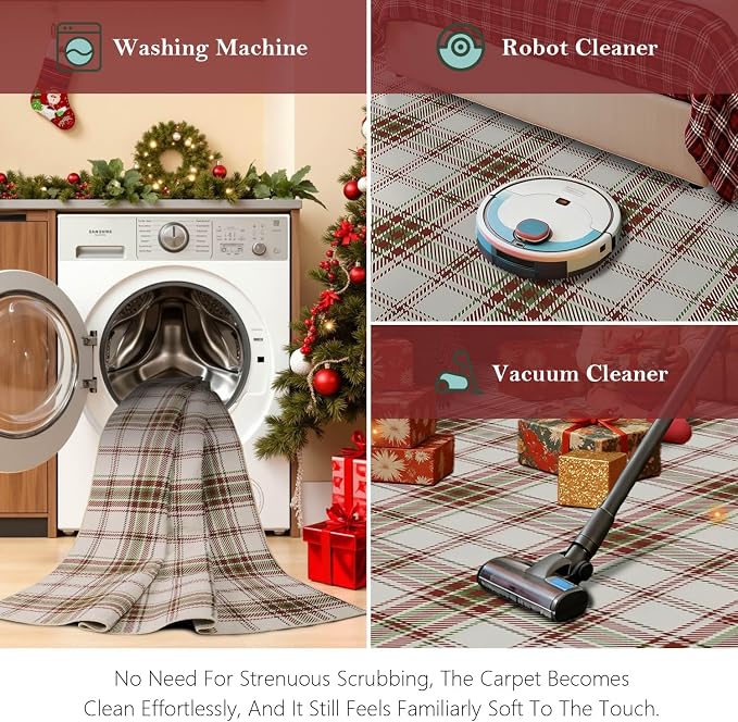 Rugxara Christmas Rug for Entryway Bathroom, 2x3 Kitchen Rug Washable Christmas - Image 5