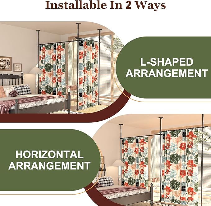 Goovilla Room Divider for Room Separation, Tension Curtain Rods No Drilling - Image 3