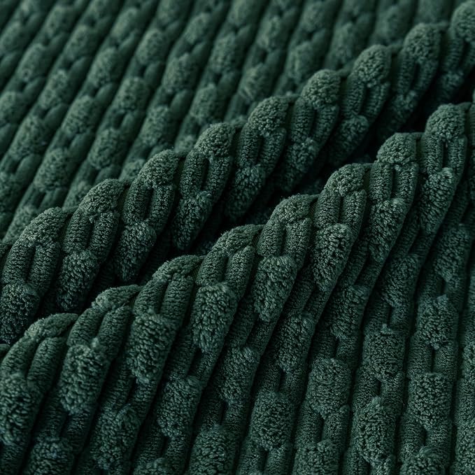 Set of 4 Dark Green Decorative Throw Pillow Covers 18x18 Inch Corduroy Pillow - Image 4