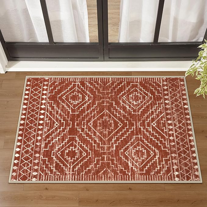 Wonnitar Moroccan Bathroom Rug, Washable 2x3 Small Bath Mat, Boho Tribal Soft by Wonnitar