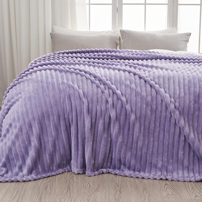 NEWCOSPLAY Super Soft Queen Blanket Lavender Premium Silky Flannel Fleece 3D by NEWCOSPLAY