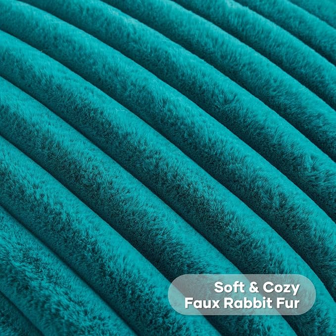 FUTEI Teal Green Decorative Throw Pillow Covers Set of 2, 28x28 Inch Soft - Image 2