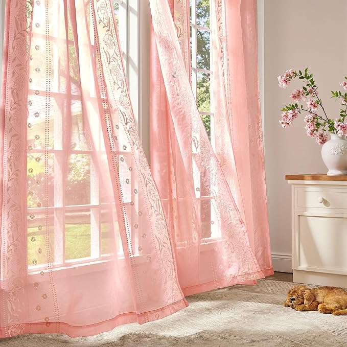 jinchan Winslow Sheer Curtains 96 Inch - Image 2